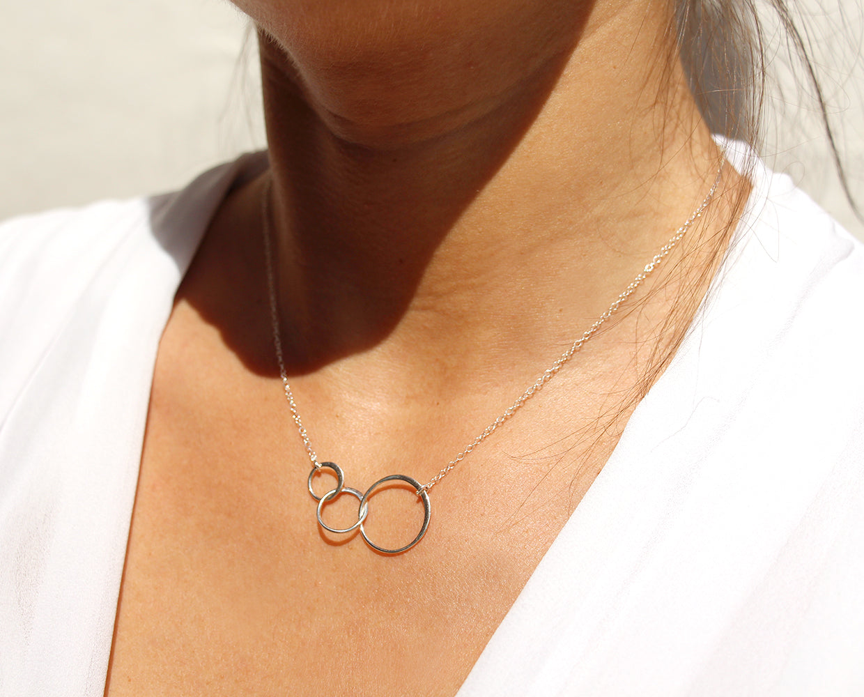 Collier Infinity 3 - Trois cercles liés - Amour infini - Argent 925