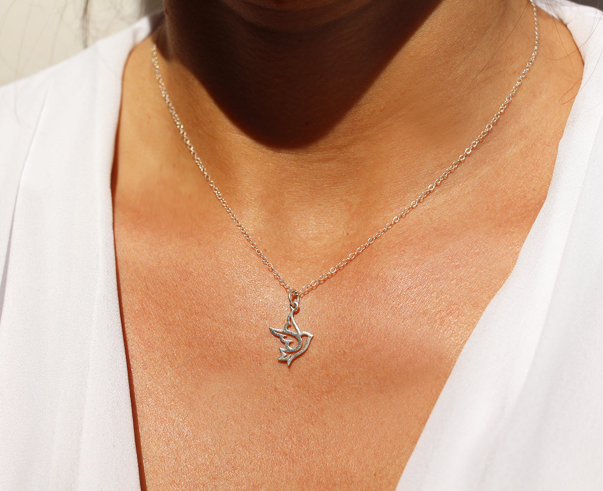 Collier Tuvi - Oiseau Colombe - Argent 925