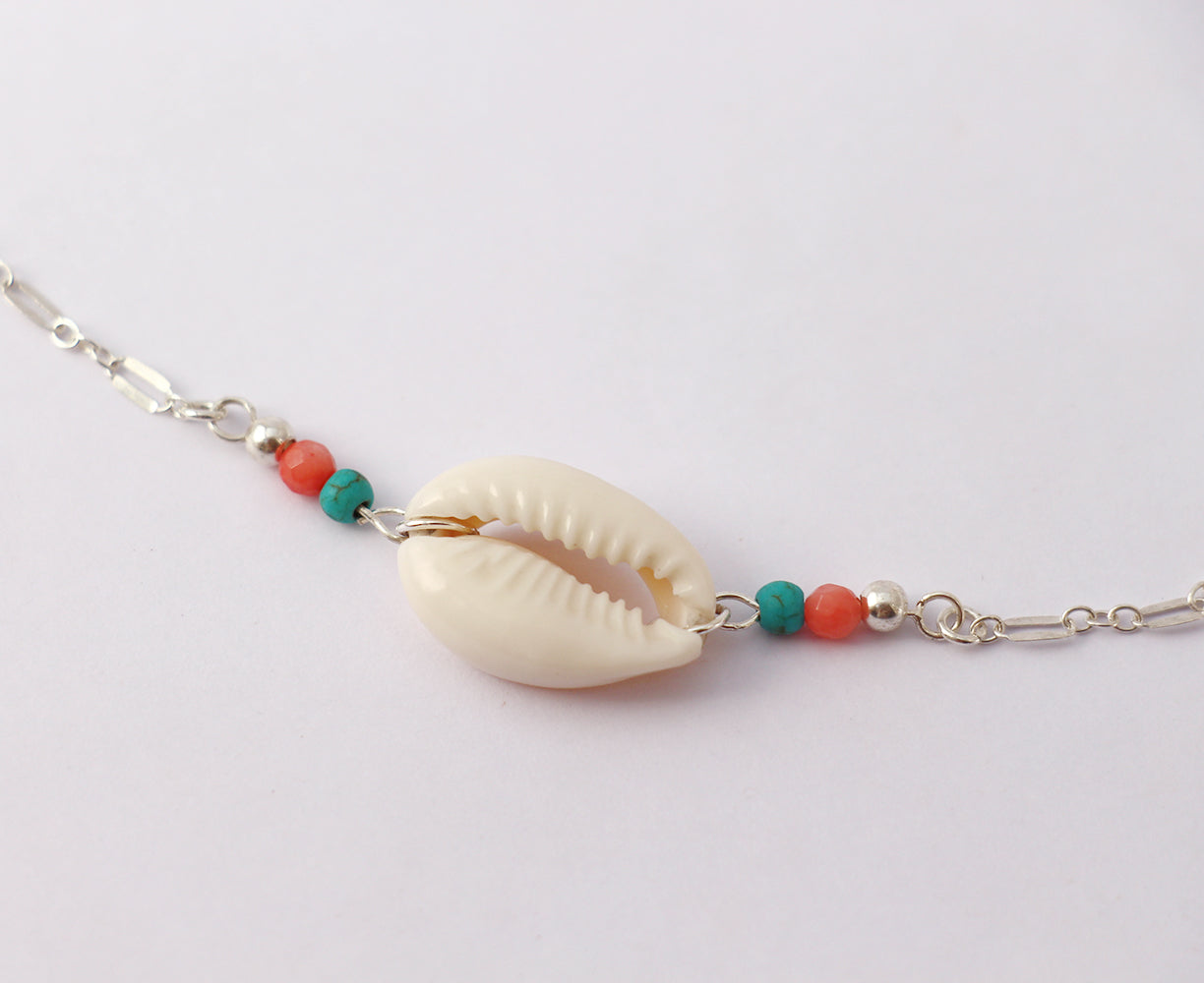 Collier Nayade - Coquillage Cowrie Blanc - Argent 925