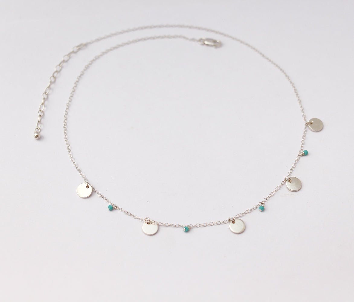 Collier Aurora Turquoise - Cinq médailles - Argent 925