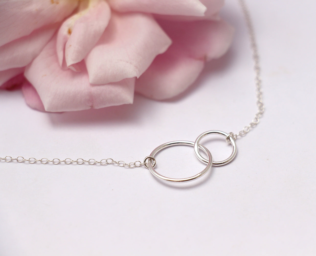 Collier Infinity - Doubles cercles imbriqués - Amour infini - Argent 925