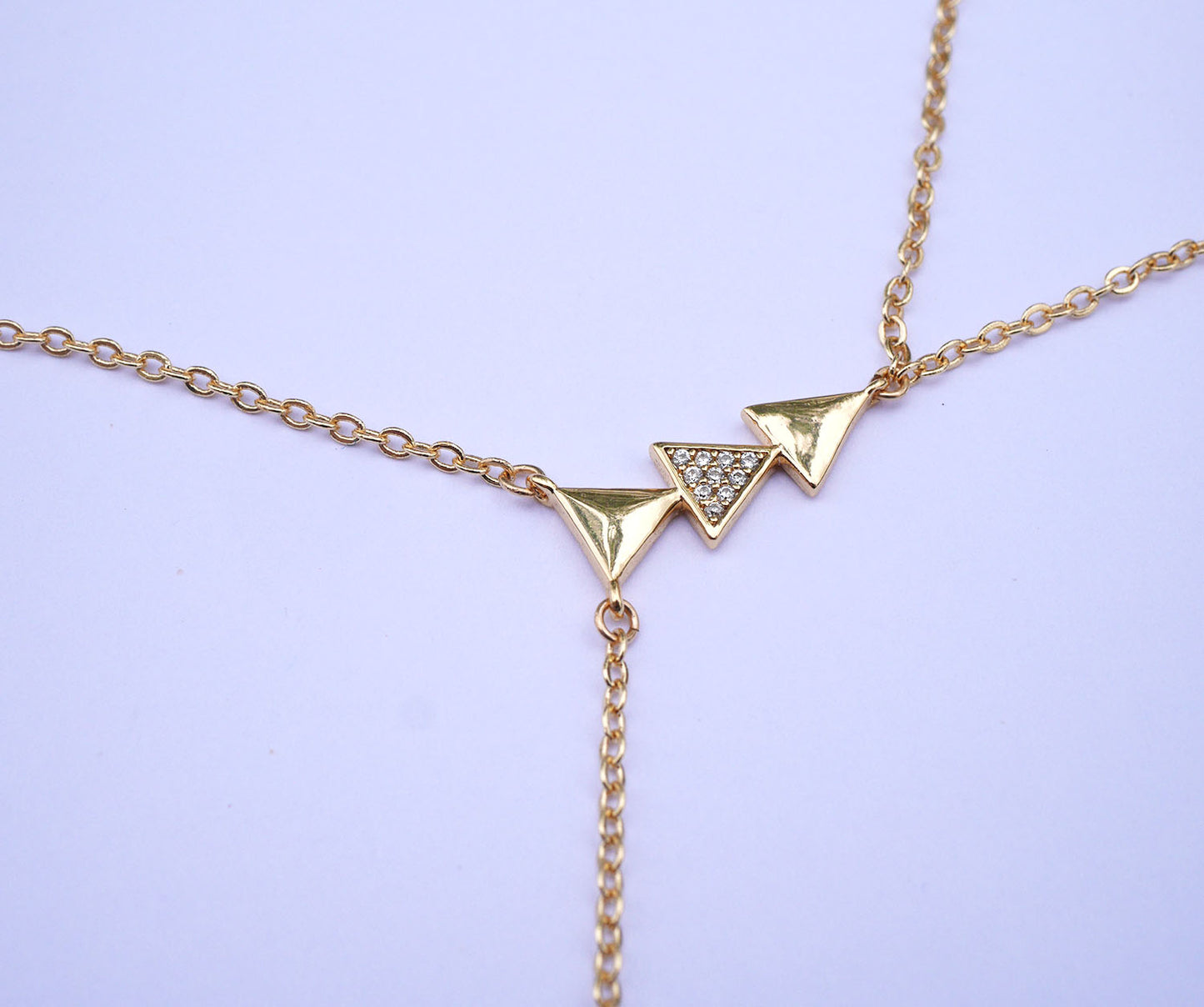 Bijoux de main Nahuati - 3 Triangles - Plaqué Or